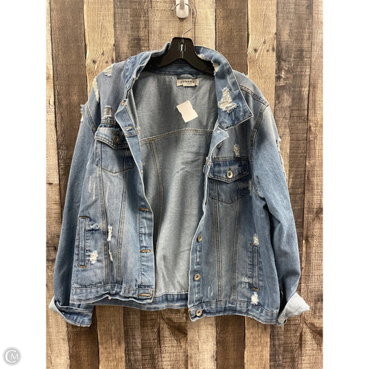 Jacket Denim By Ci Sono In Blue Denim, Size: L