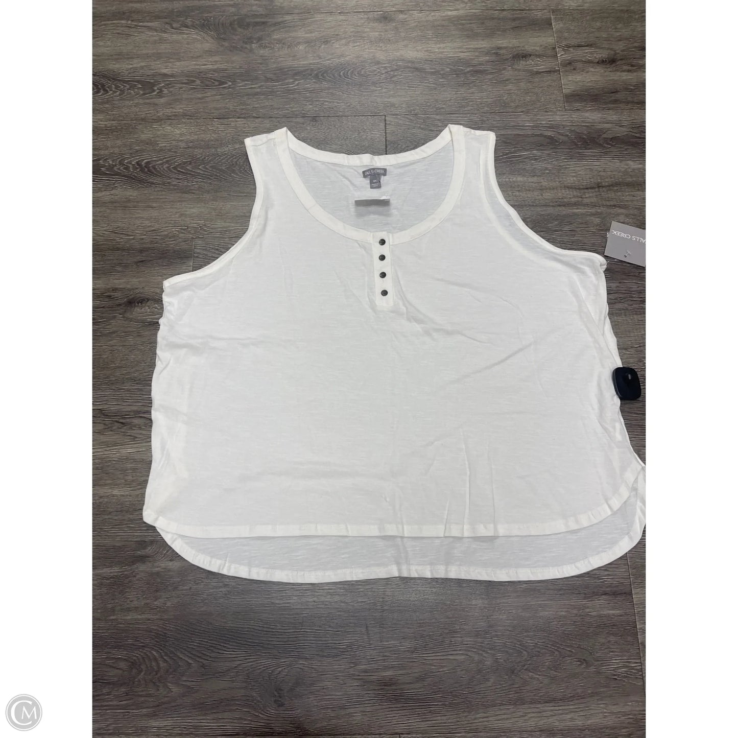 Top Sleeveless By Falls Creek In White, Size: 3x