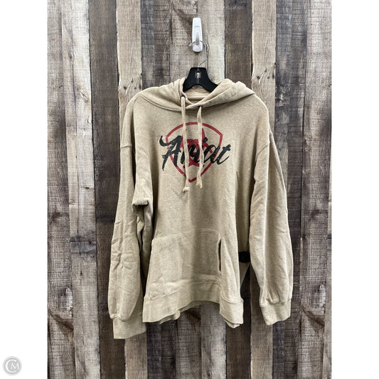Sweatshirt Hoodie By Ariat In Tan, Size: Xl