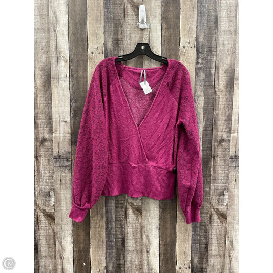 Top Long Sleeve By Anthropologie In Maroon, Size: Xl