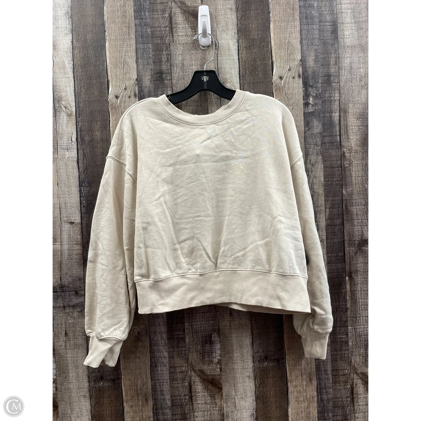Sweatshirt Crewneck By Old Navy In Beige, Size: M