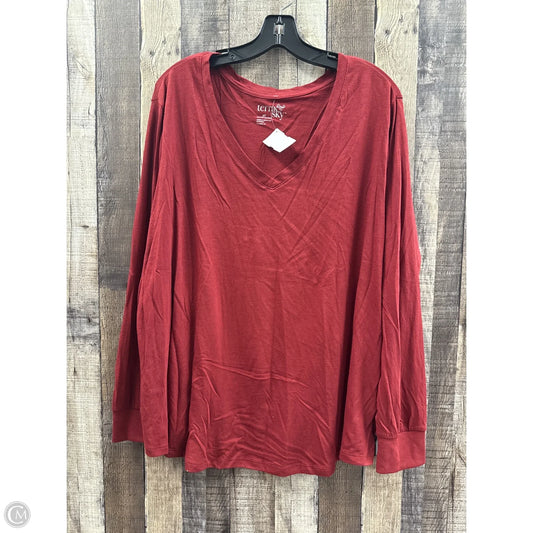 Top Long Sleeve By Terra & Sky In Red, Size: 2x