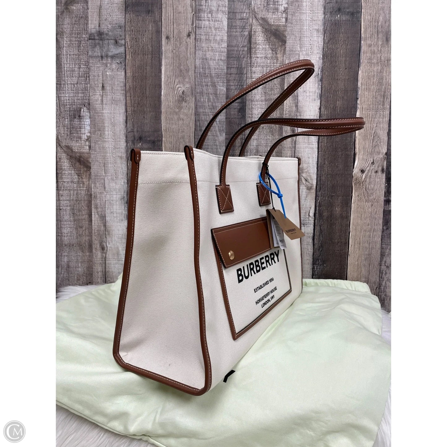 Tote Luxury Designer By Burberry, Size: Medium