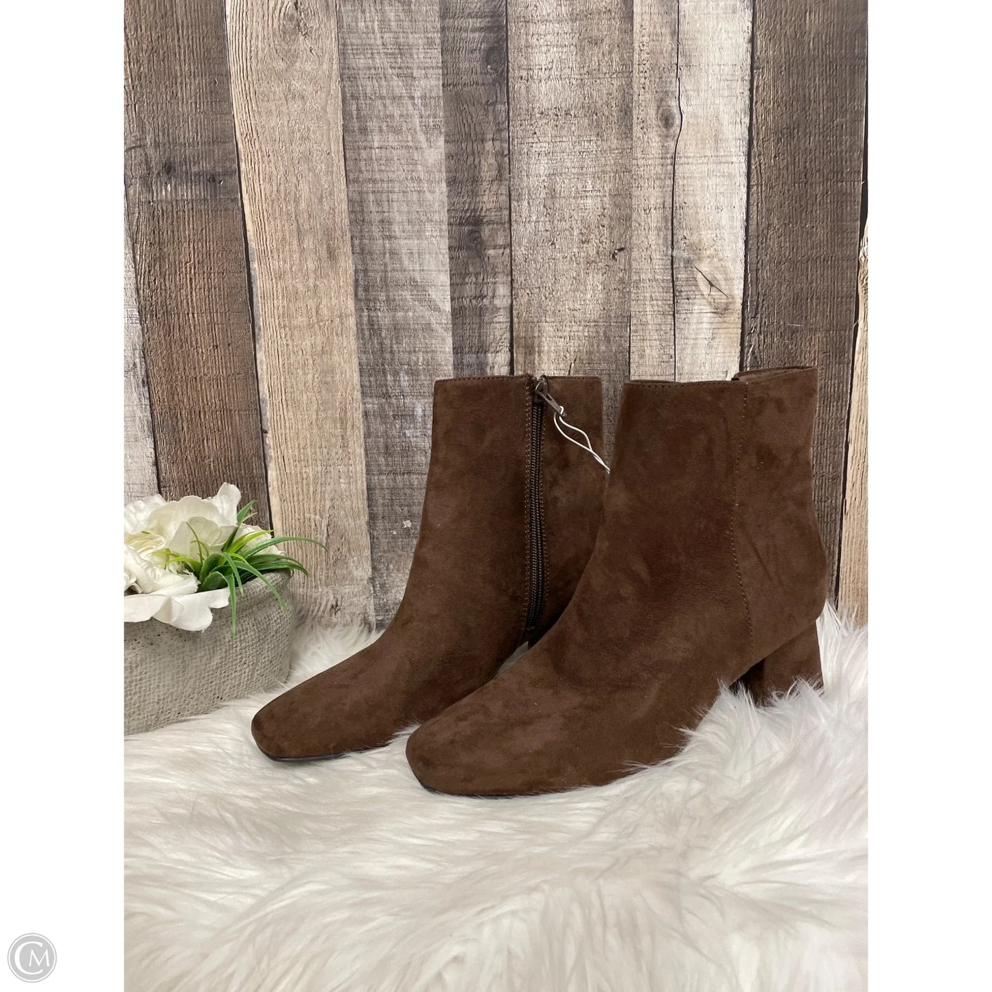 Boots Ankle Heels By Old Navy In Brown, Size: 8