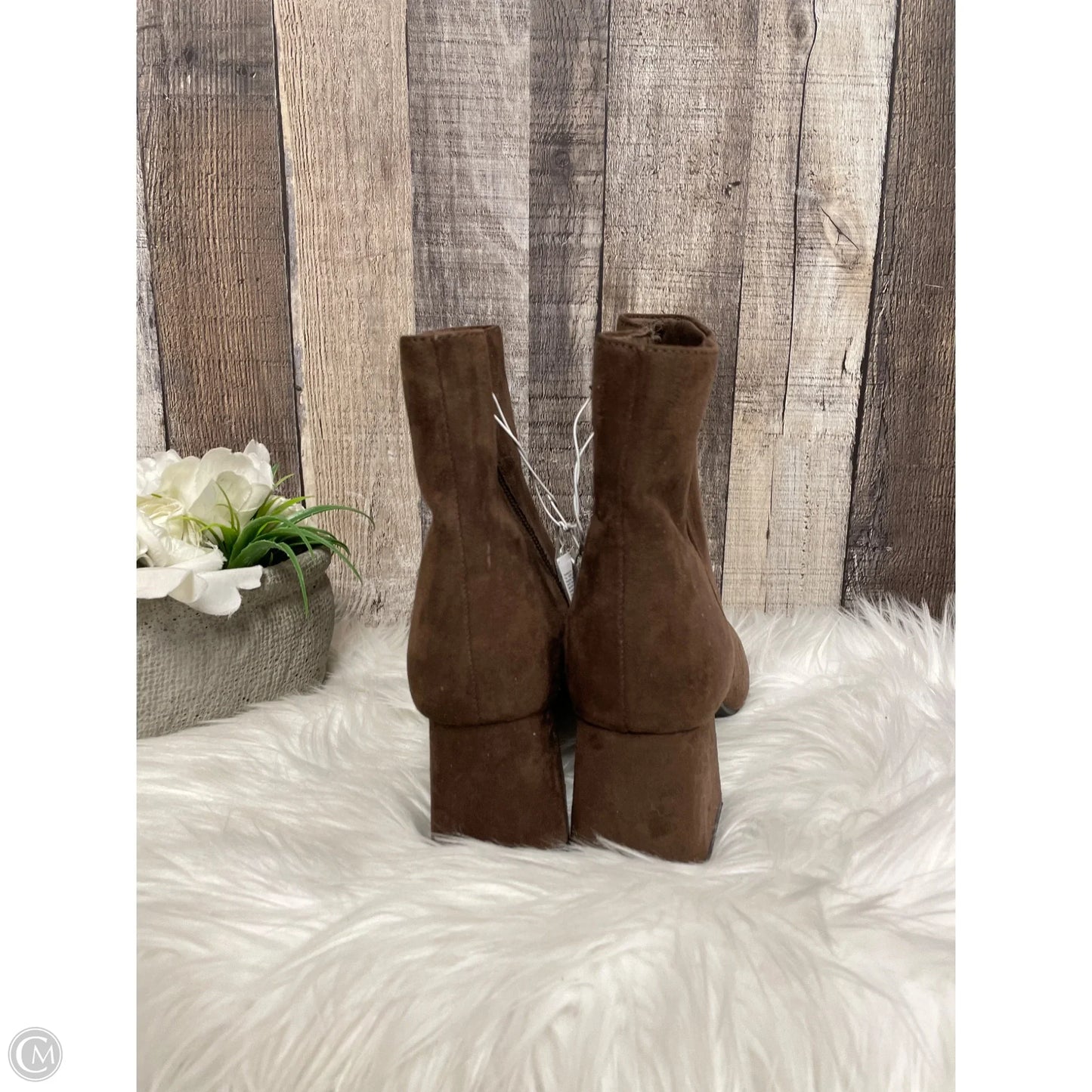 Boots Ankle Heels By Old Navy In Brown, Size: 8