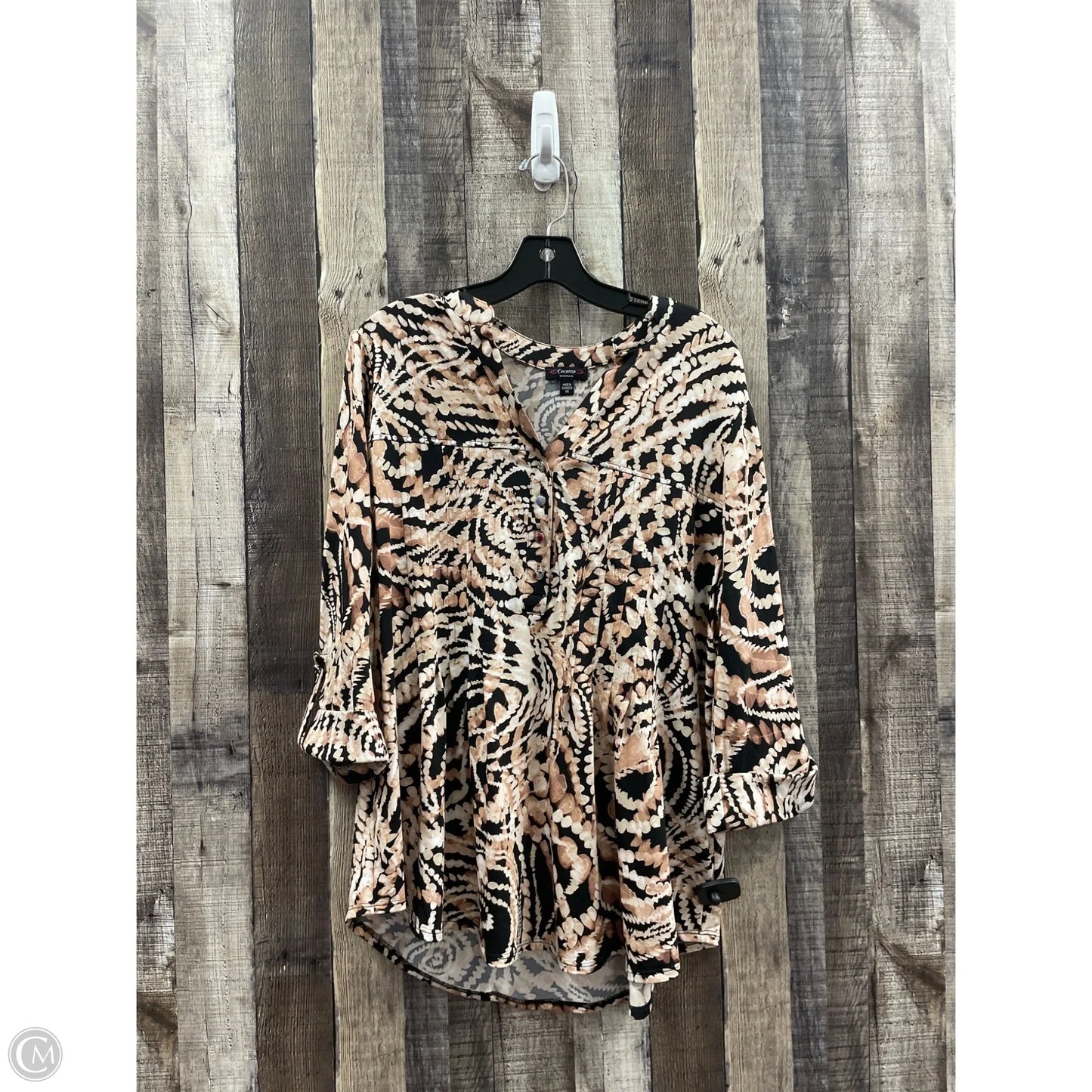 Top Long Sleeve By Cocomo In Multi-colored, Size: 1x