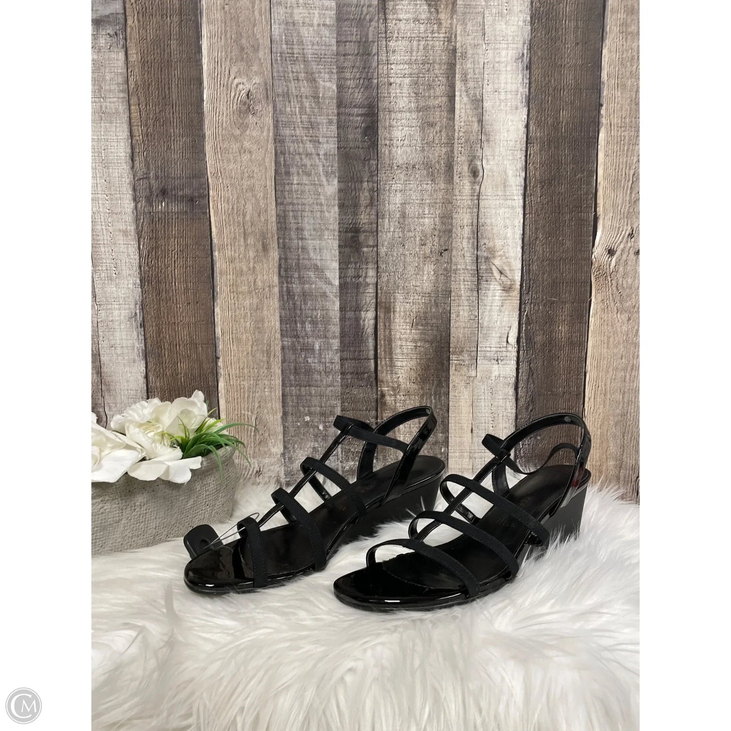 Sandals Heels Wedge By Anne Klein In Black, Size: 11