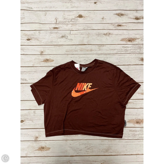 Athletic Top Short Sleeve By Nike In Brown, Size: Xxl