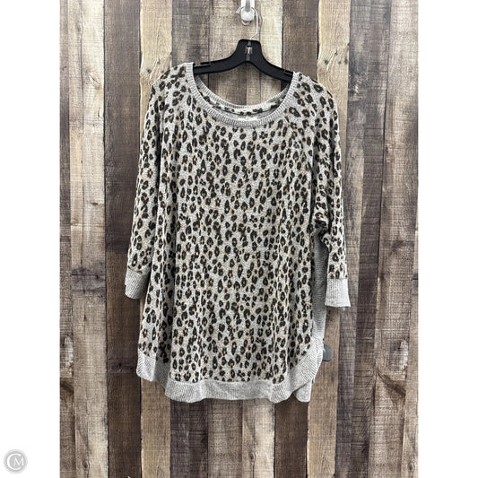 Top Long Sleeve By Maurices In Animal Print, Size: 1x
