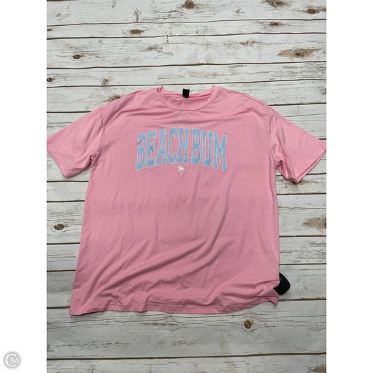 Top Short Sleeve By Shein In Pink, Size: S