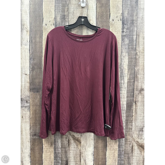Top Long Sleeve Basic By Nine West In Maroon, Size: Xl