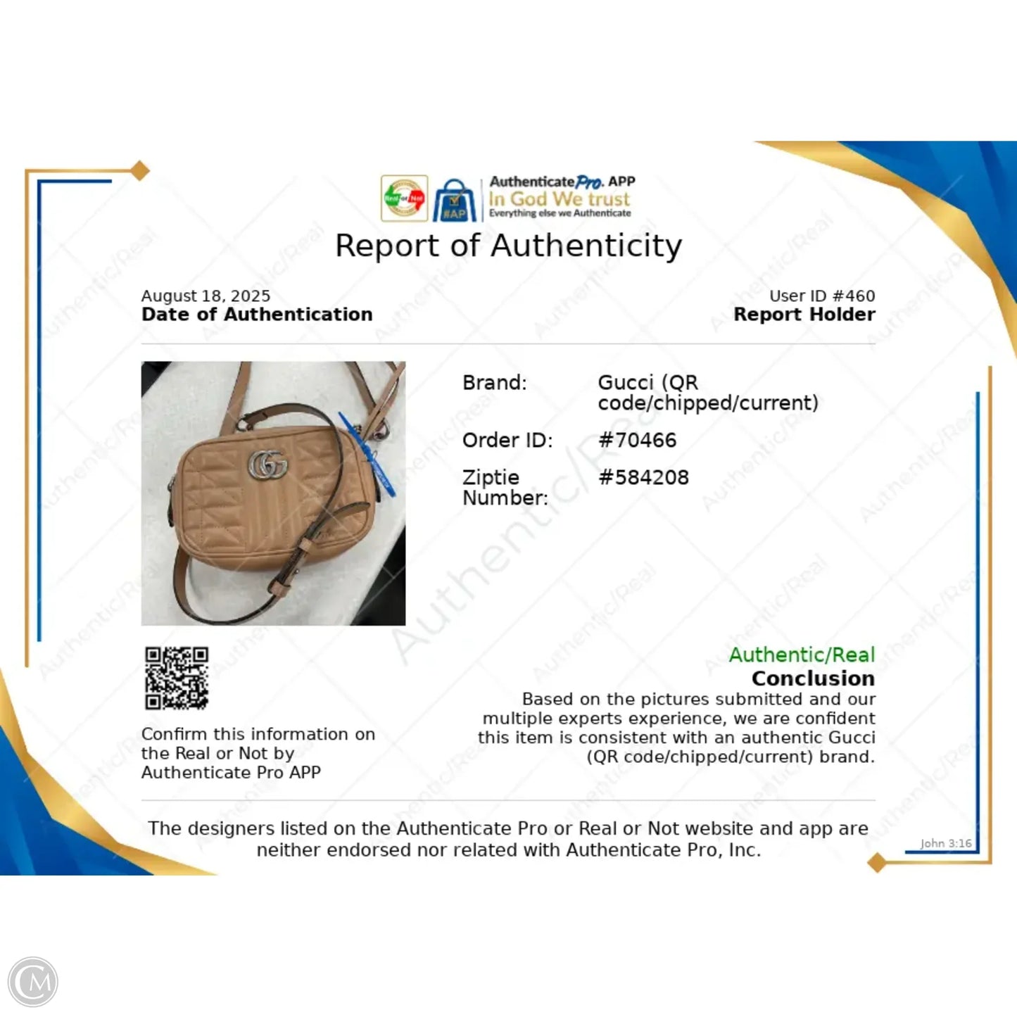 Crossbody Luxury Designer By Gucci, Size: Small