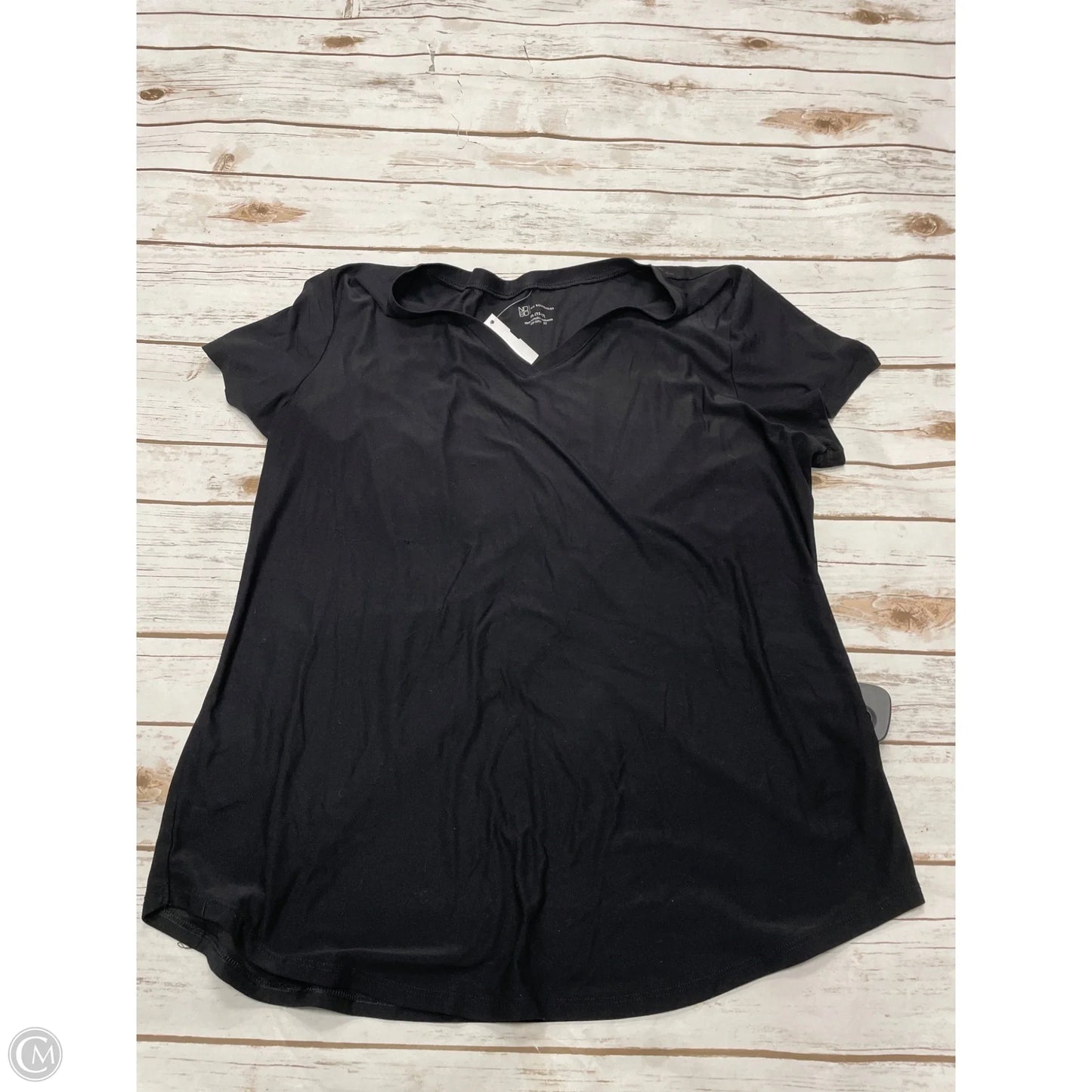 Top Short Sleeve Basic By No Boundaries In Black, Size: Xl