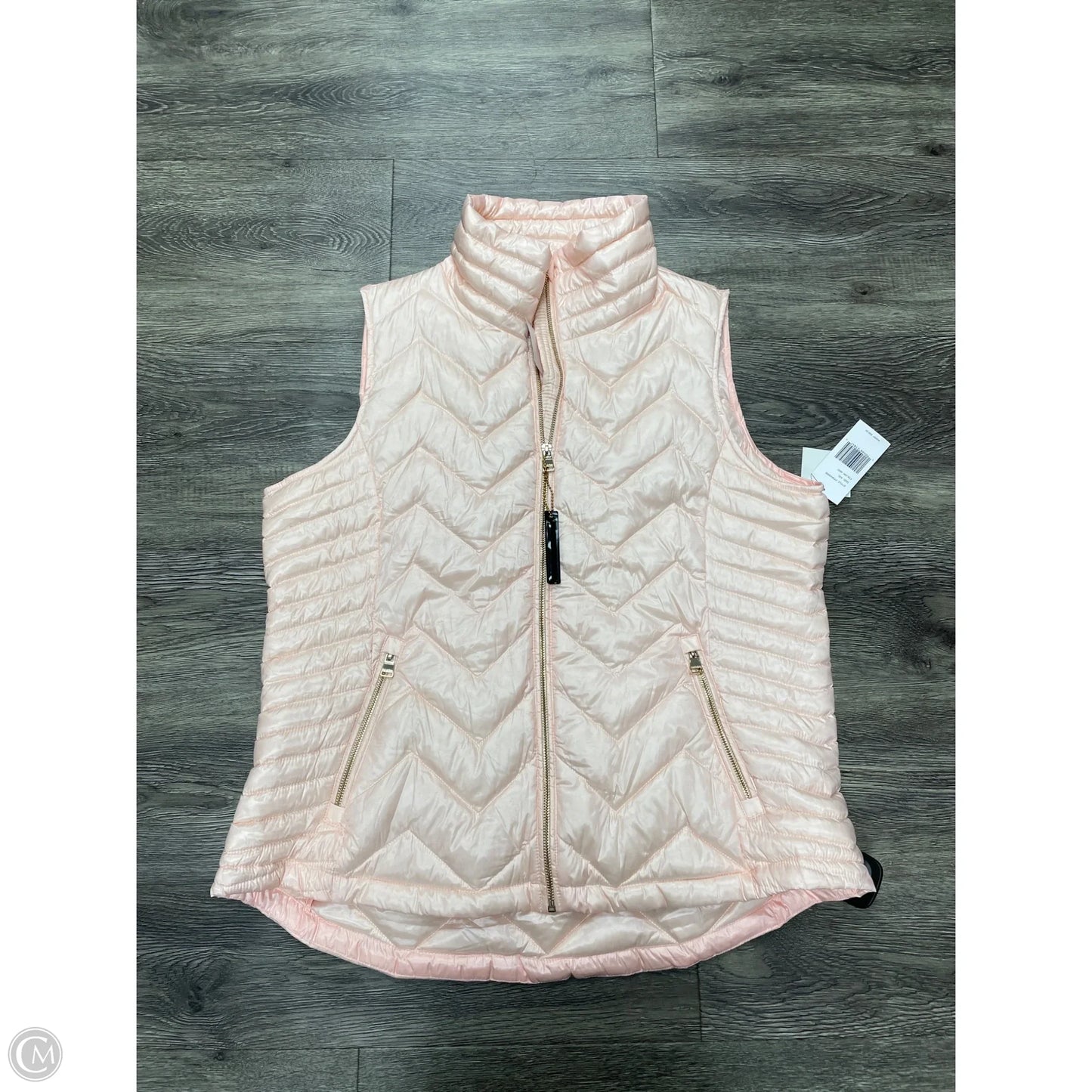 Vest Puffer & Quilted By Calvin Klein In Peach, Size: Xxl