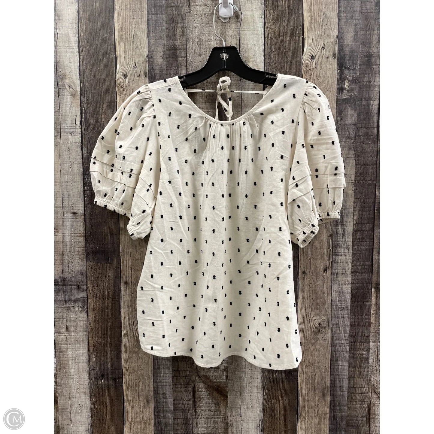 Top Short Sleeve By Madewell In Polkadot Pattern, Size: L
