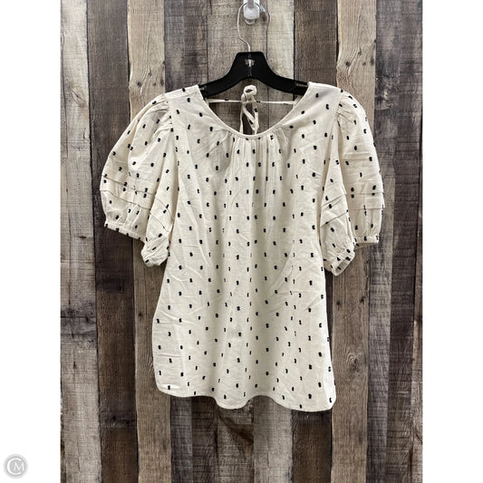 Top Short Sleeve By Madewell In Polkadot Pattern, Size: L