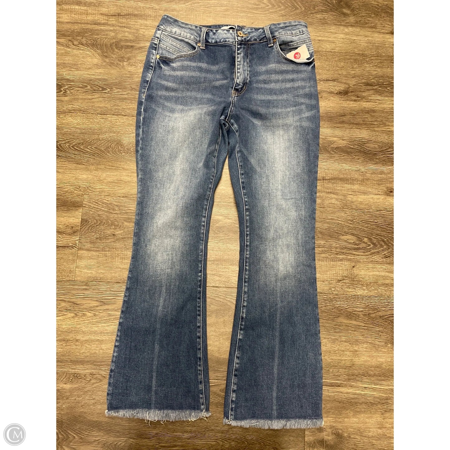 Jeans Flared By Kancan In Blue Denim, Size: 14
