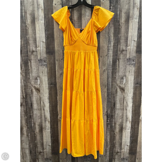 Dress Casual Maxi By Express In Gold, Size: S