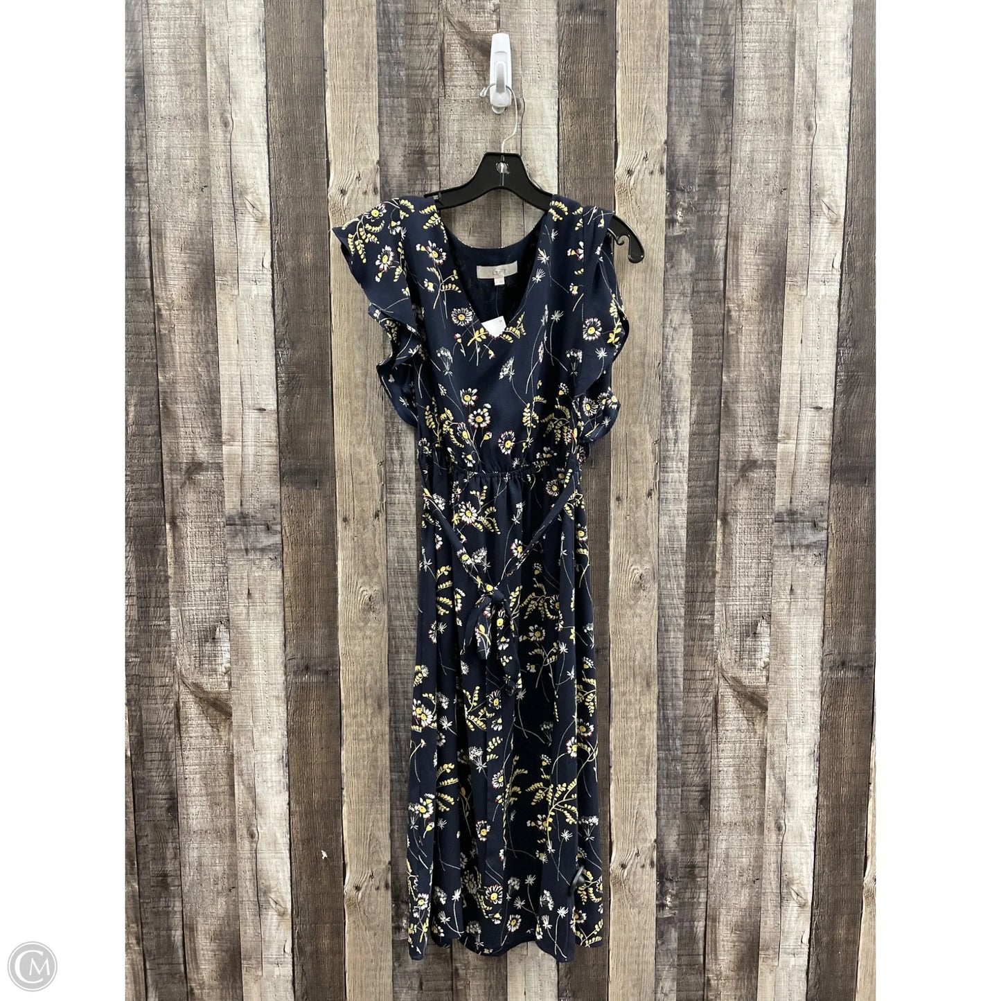 Dress Casual Midi By Loft In Navy, Size: M