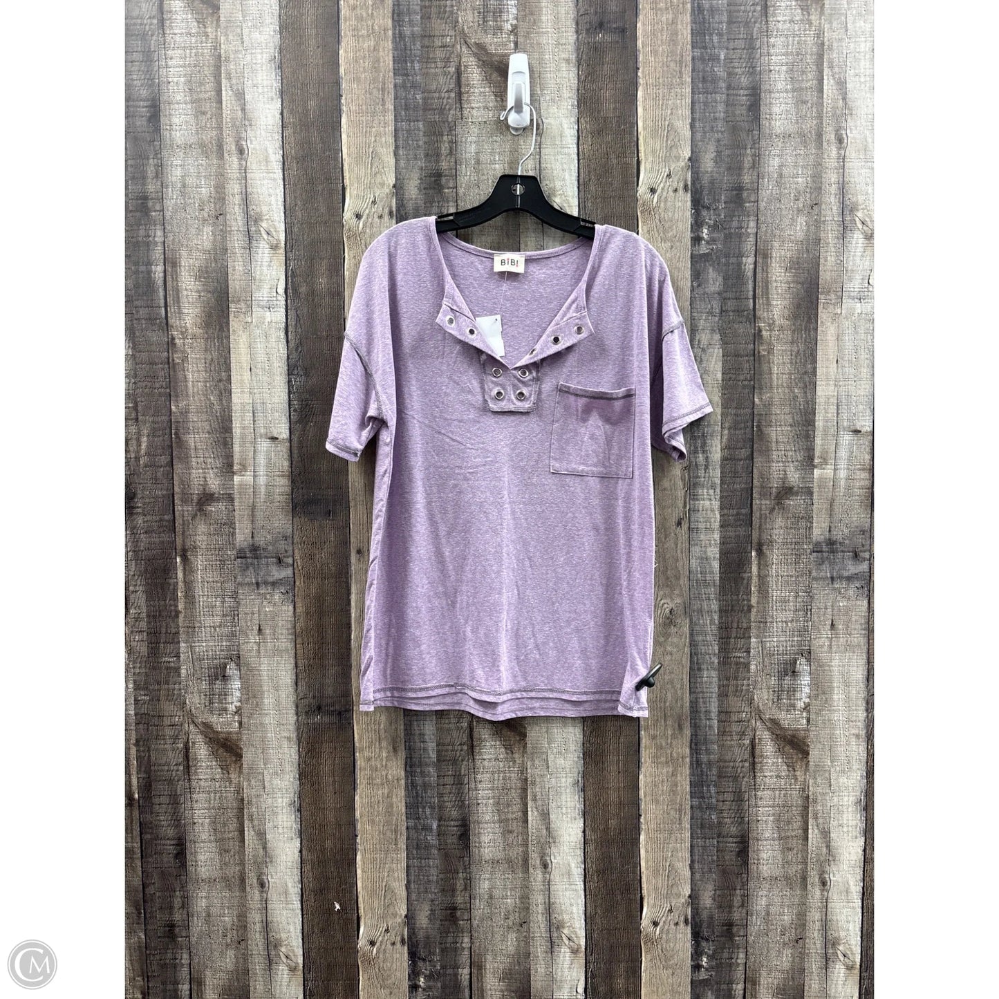 Top Short Sleeve Basic By Bibi In Purple, Size: M