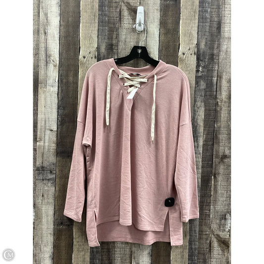 Top Long Sleeve By White Birch In Mauve, Size: L