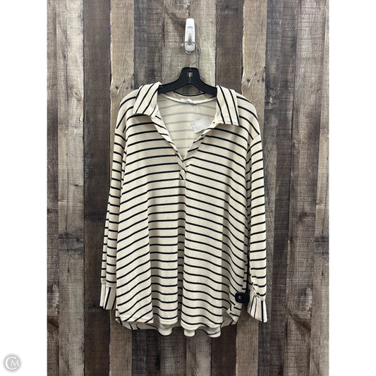 Top Long Sleeve By Jane And Delancey In Striped Pattern, Size: 2x