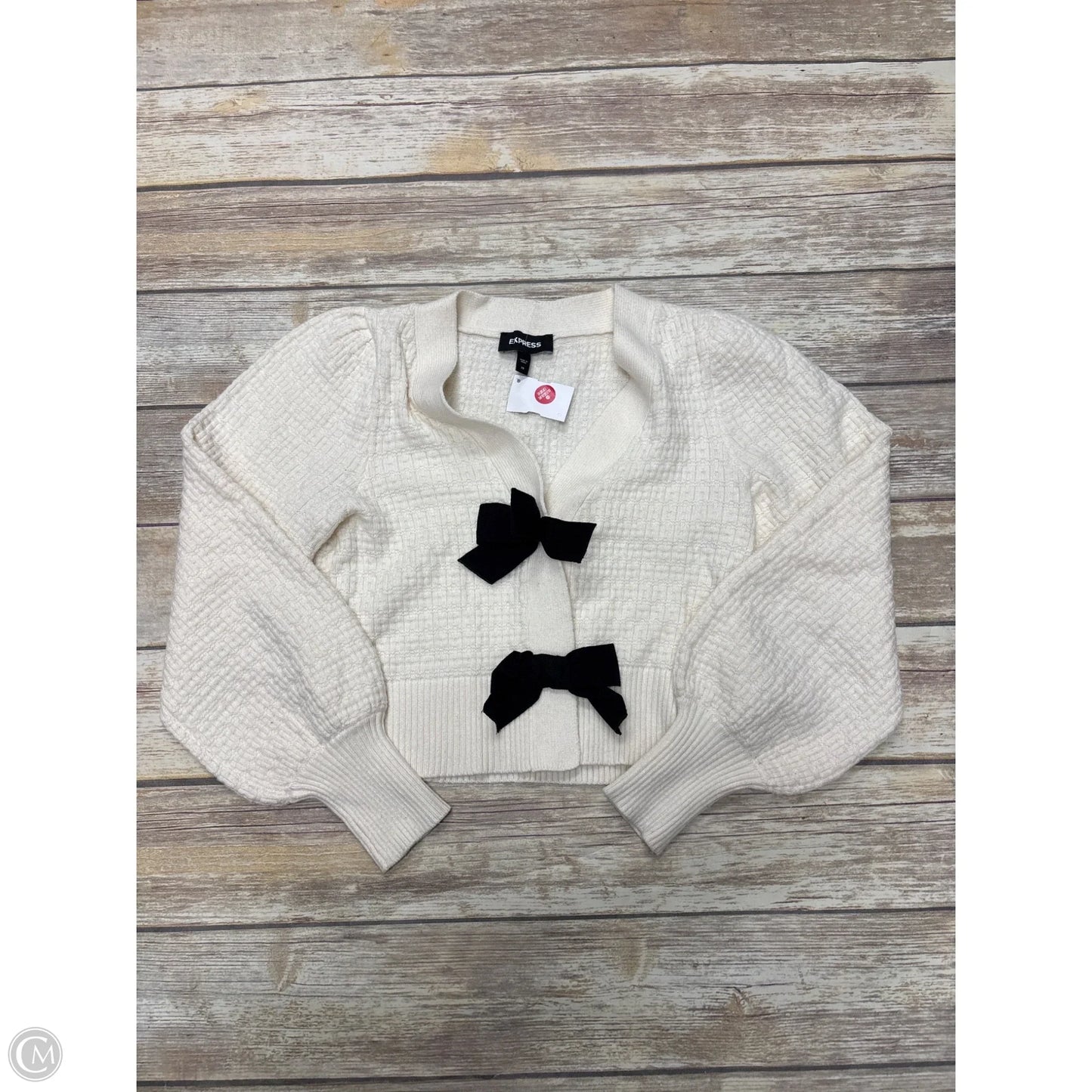 Sweater Cardigan By Express In Cream, Size: Xs