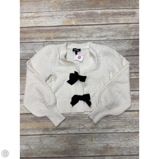 Sweater Cardigan By Express In Cream, Size: Xs