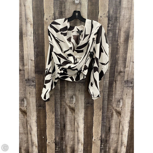 Top Long Sleeve By Express In Black & Cream, Size: Xs