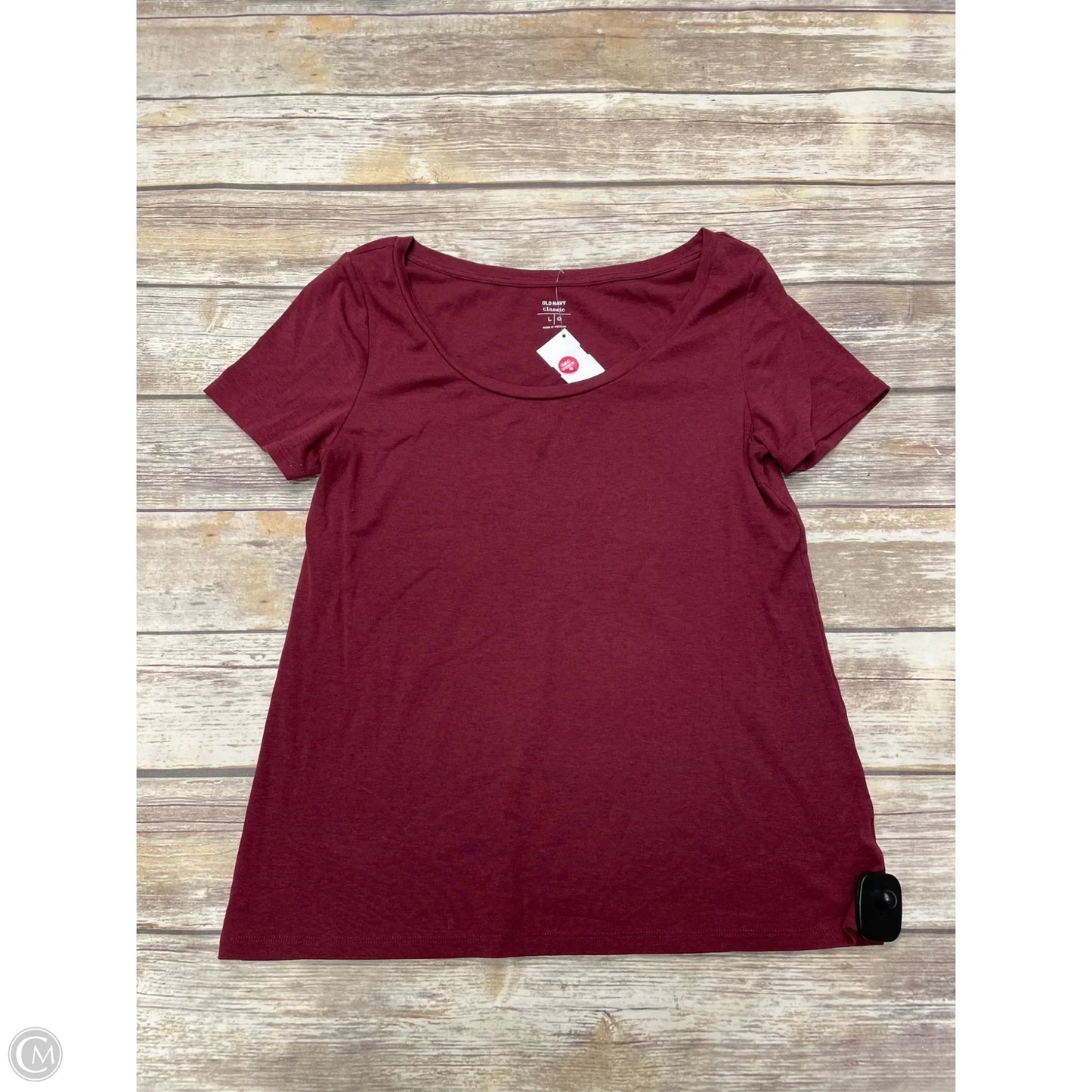 Top Short Sleeve Basic By Old Navy In Maroon, Size: L