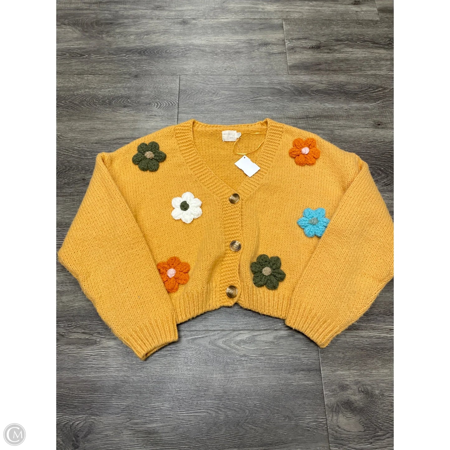 Sweater Cardigan By Dreamers In Gold, Size: S