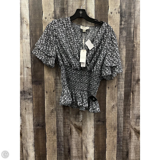 Top Short Sleeve By Charlie Paige In Black & White, Size: S