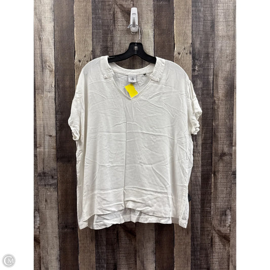 Top Short Sleeve By Cabi In White, Size: L