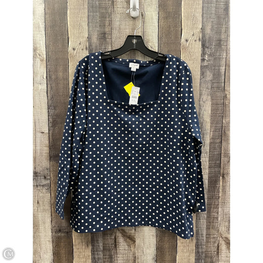Top Long Sleeve By J. Crew In Polkadot Pattern, Size: Xxl