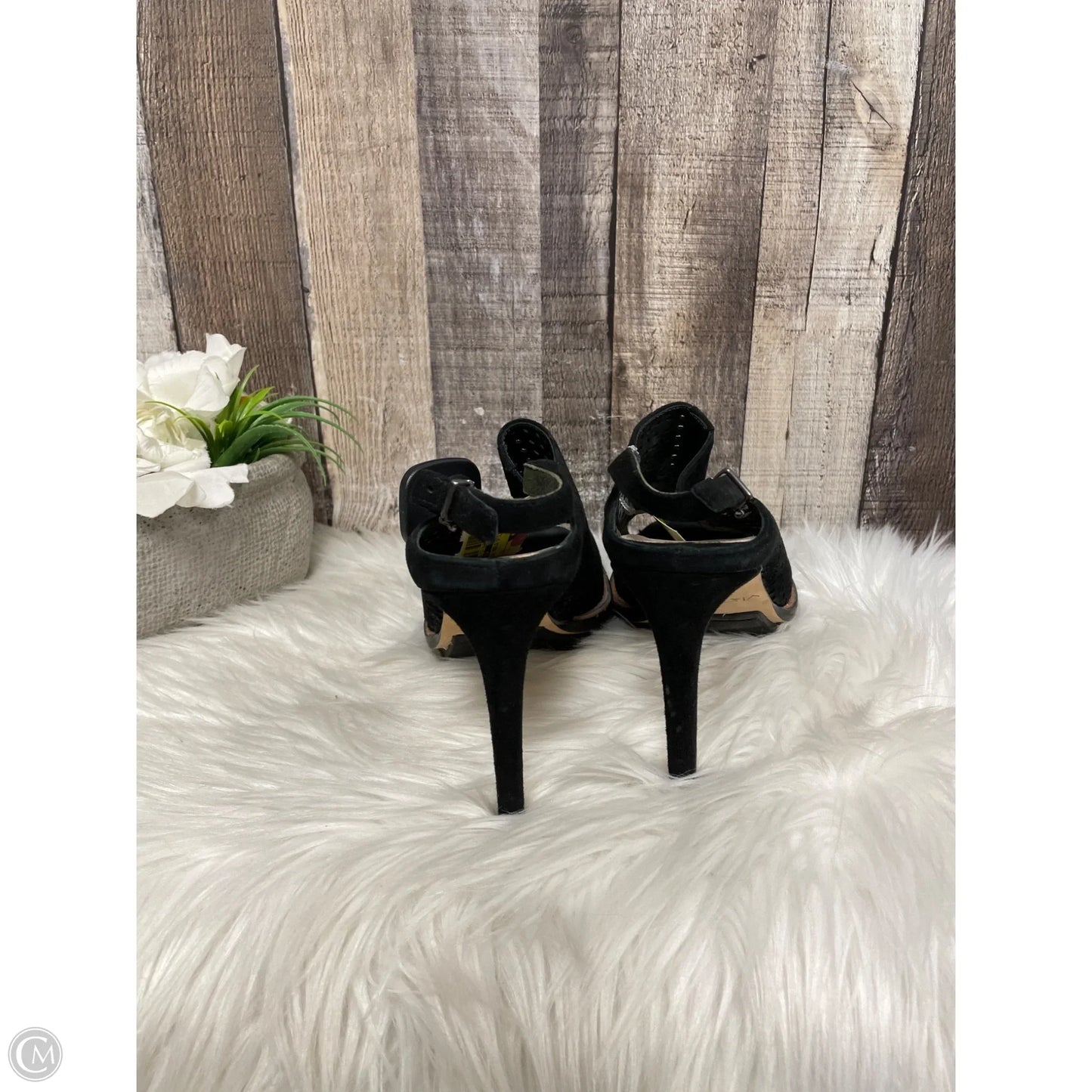 Sandals Heels Stiletto By Via Spiga In Black, Size: 11