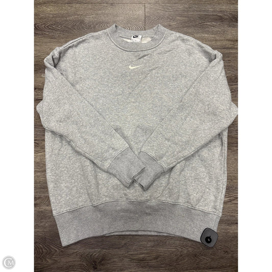 Sweatshirt Crewneck By Nike In Grey, Size: M