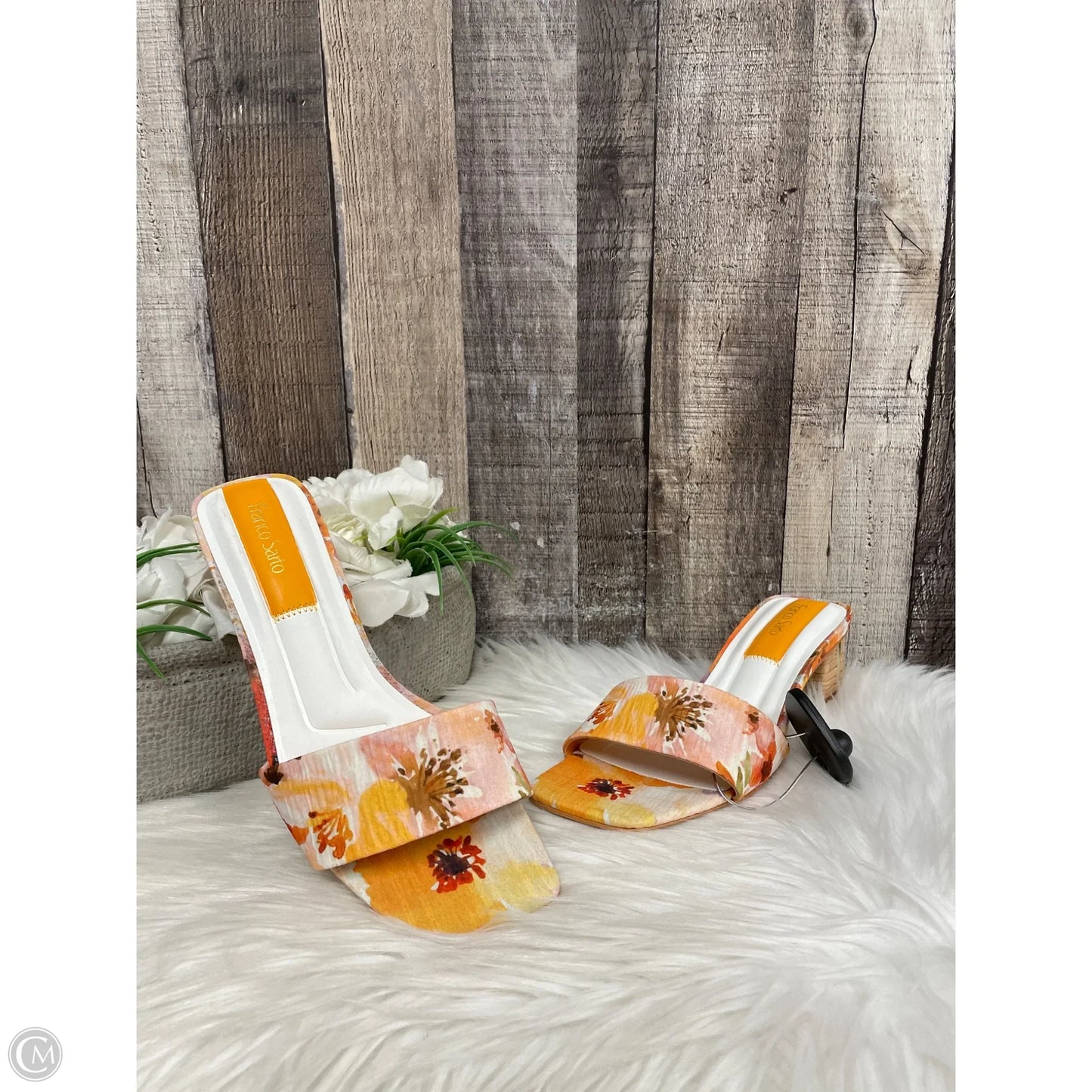 Sandals Heels Block By Franco Sarto In Multi-colored, Size: 6