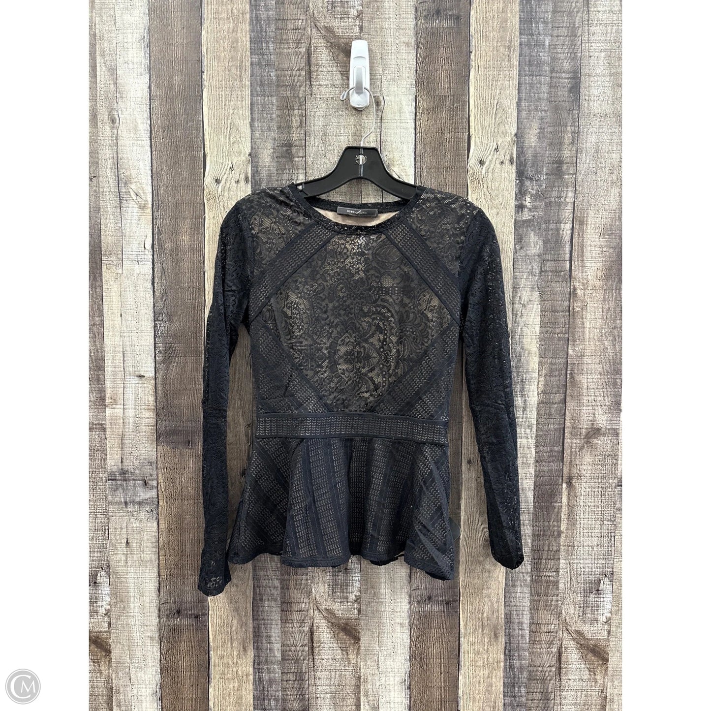 Top Long Sleeve By Bcbgmaxazria In Black, Size: S