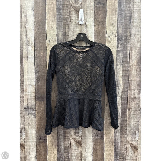 Top Long Sleeve By Bcbgmaxazria In Black, Size: S