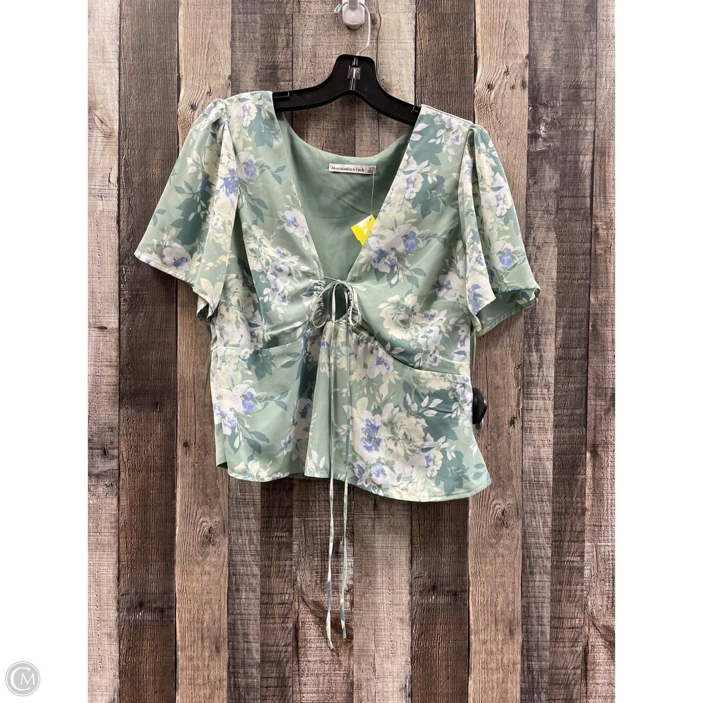 Top Short Sleeve By Abercrombie And Fitch In Green, Size: L