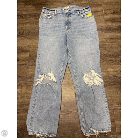 Jeans Straight By Abercrombie And Fitch In Blue Denim, Size: 12