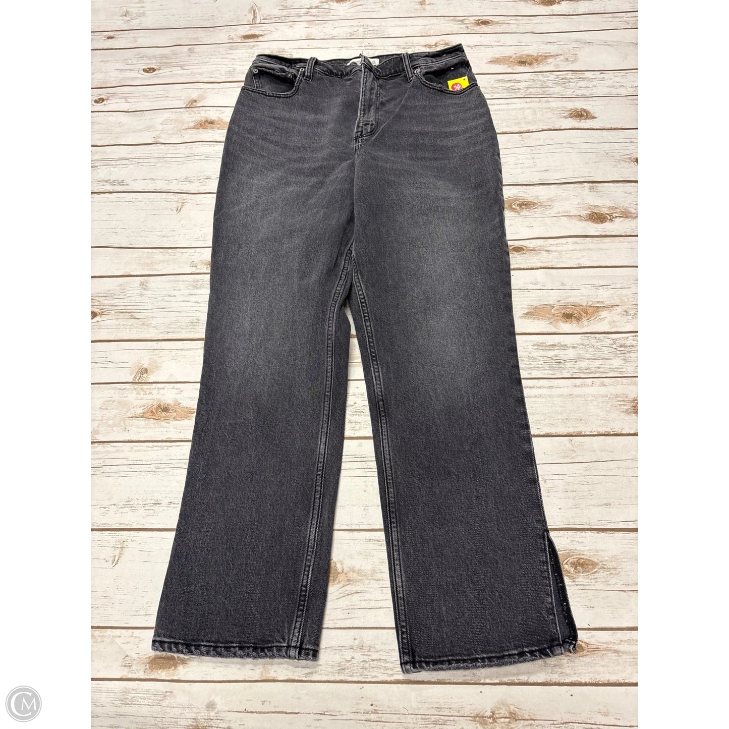 Jeans Straight By Abercrombie And Fitch In Black Denim, Size: 12