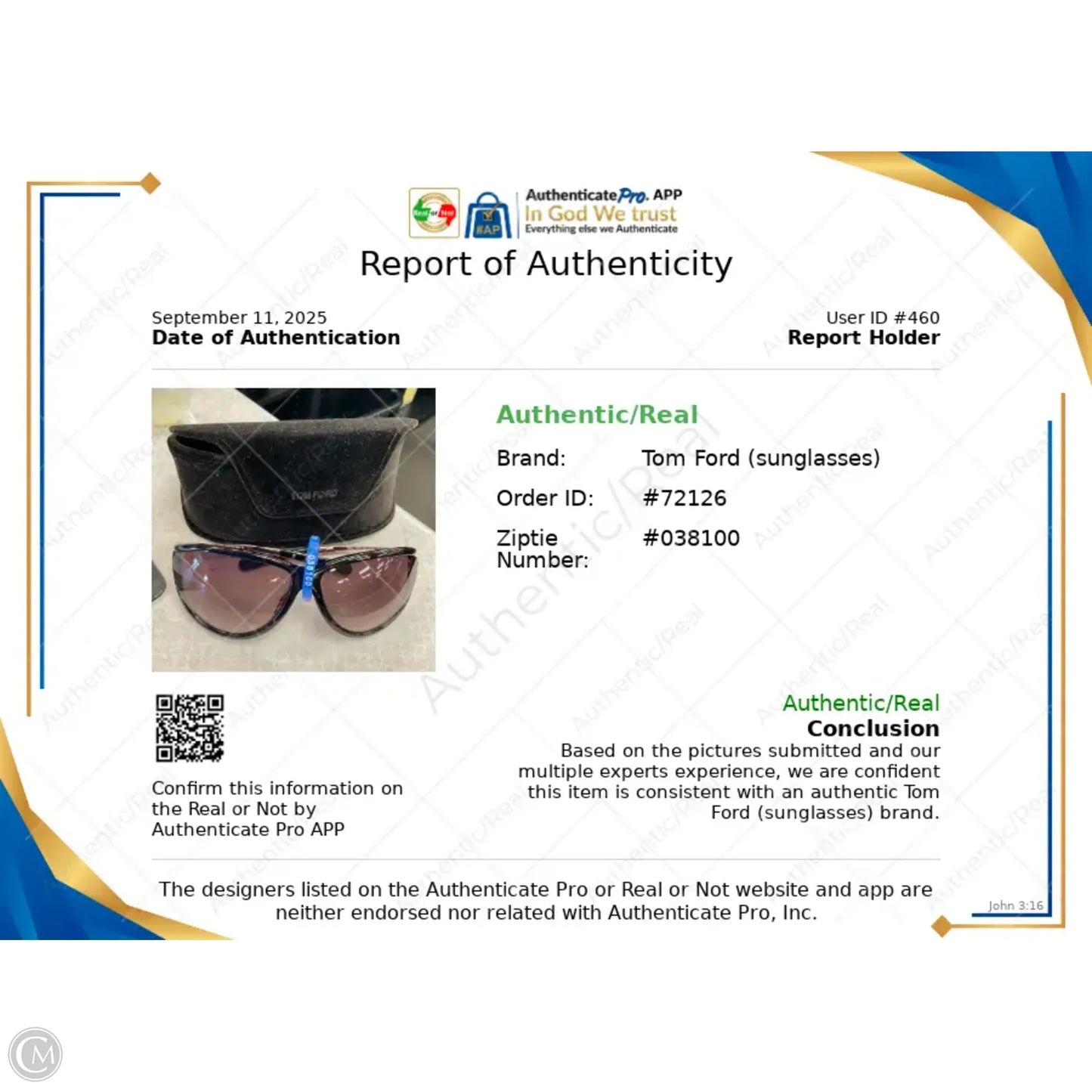 Sunglasses Luxury Designer By Tom Ford