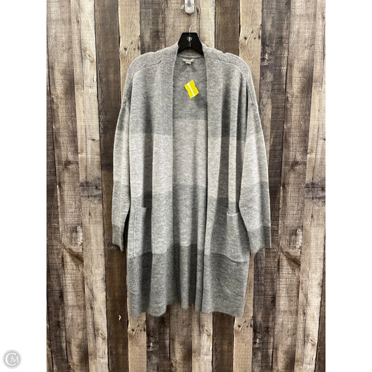 Sweater Cardigan By Falls Creek In Grey, Size: L
