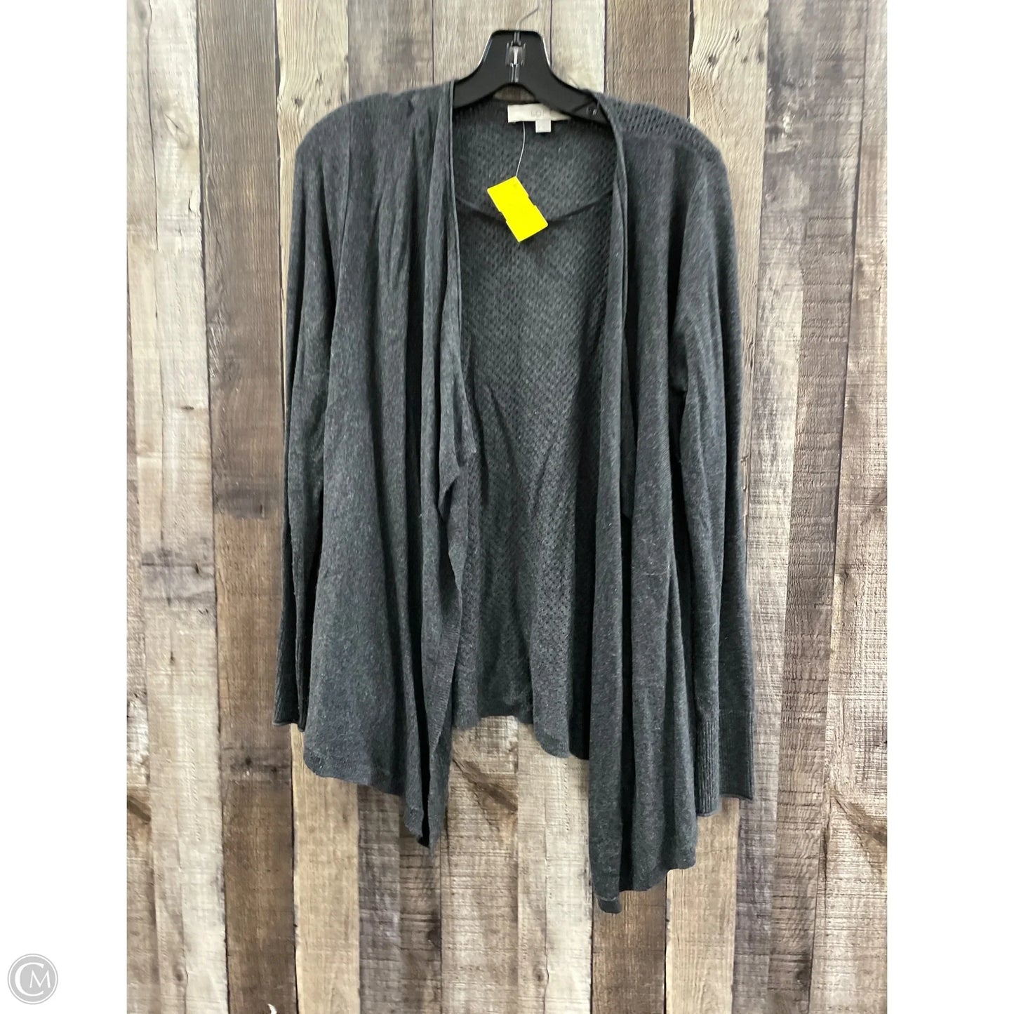 Sweater Cardigan By Loft In Grey, Size: M