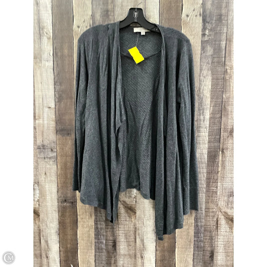 Sweater Cardigan By Loft In Grey, Size: M