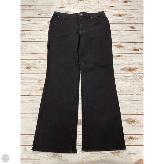 Jeans Boot Cut By Talbots In Black Denim, Size: 14