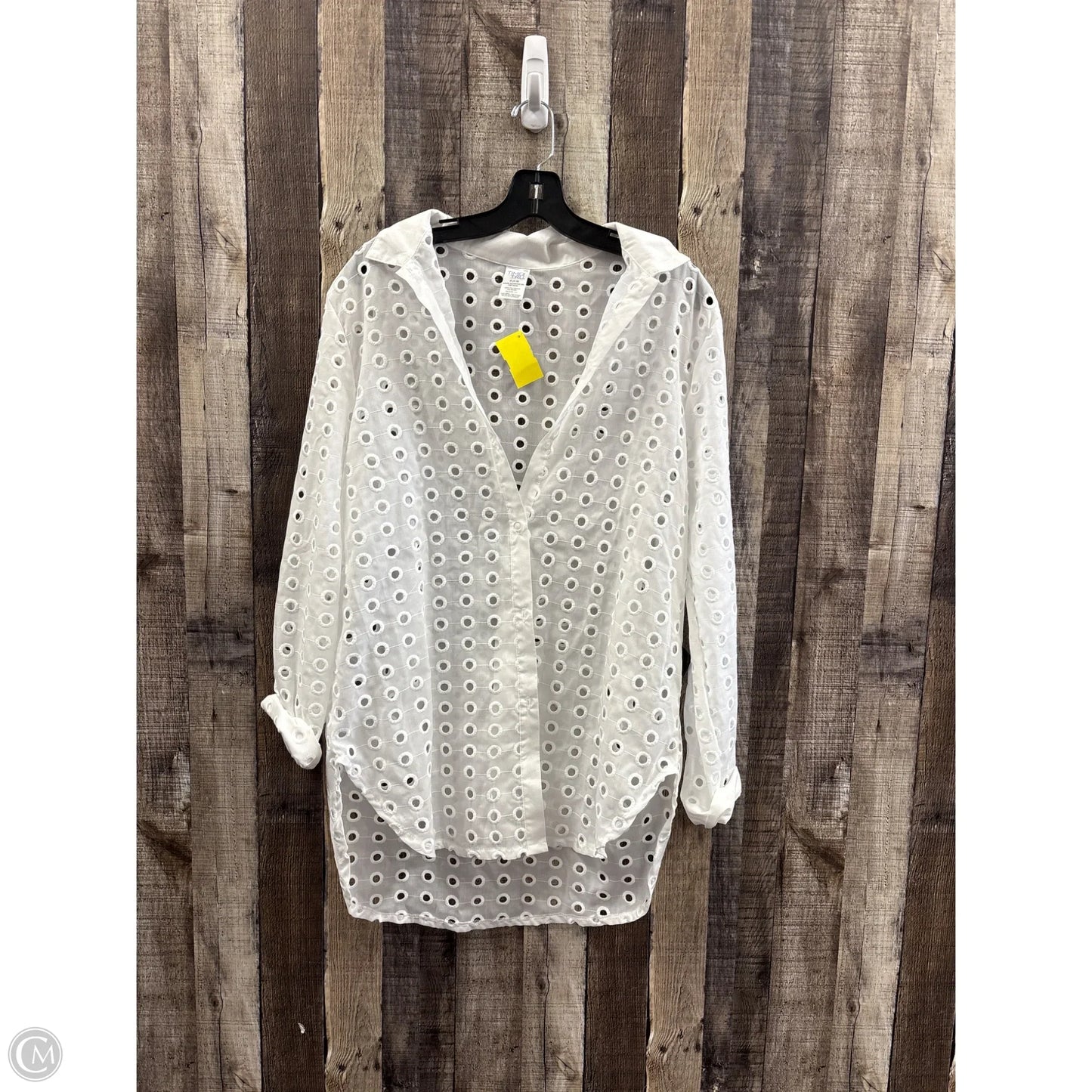 Top Long Sleeve By Time And Tru In White, Size: S