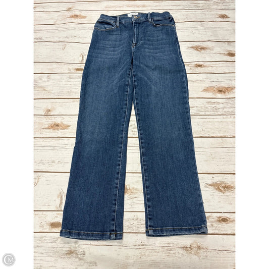 Jeans Straight By Frame In Blue Denim, Size: 4