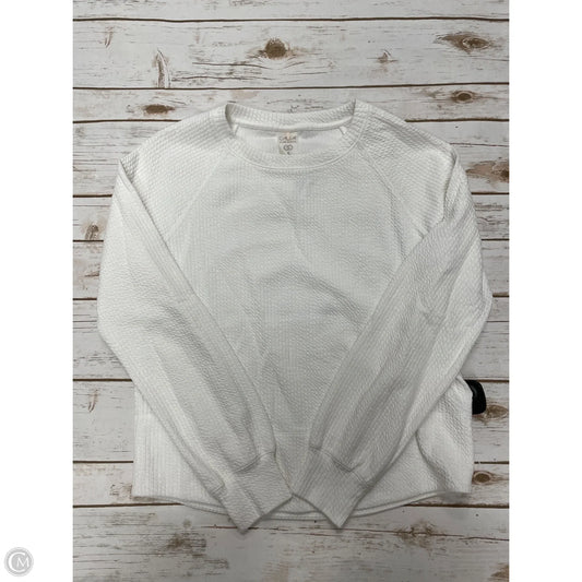 Athletic Top Long Sleeve Collar By Calia In Ivory, Size: S